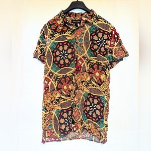 Men's Short Sleeve Button Up Leopard Print Shirt